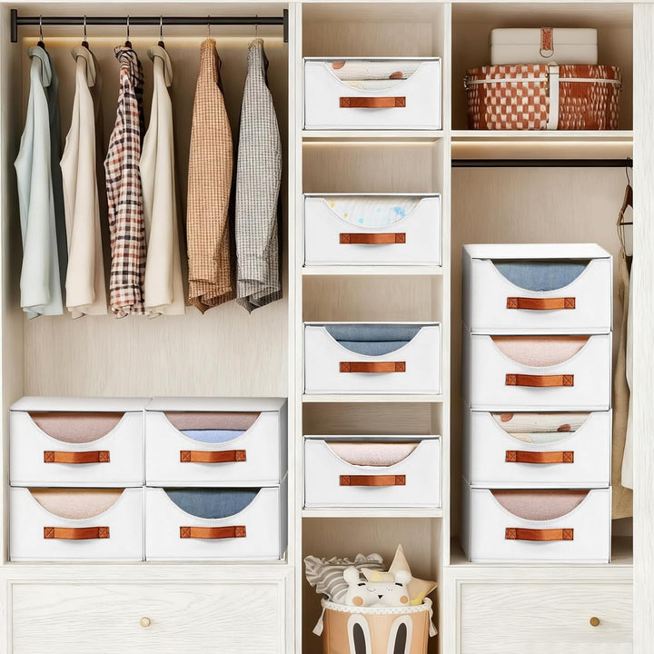DIMJ Schubladen Ordnungssystem Schubladenboxen - 4 Stück Aufbewahrungsbox Faltboxen Organizer Schubl