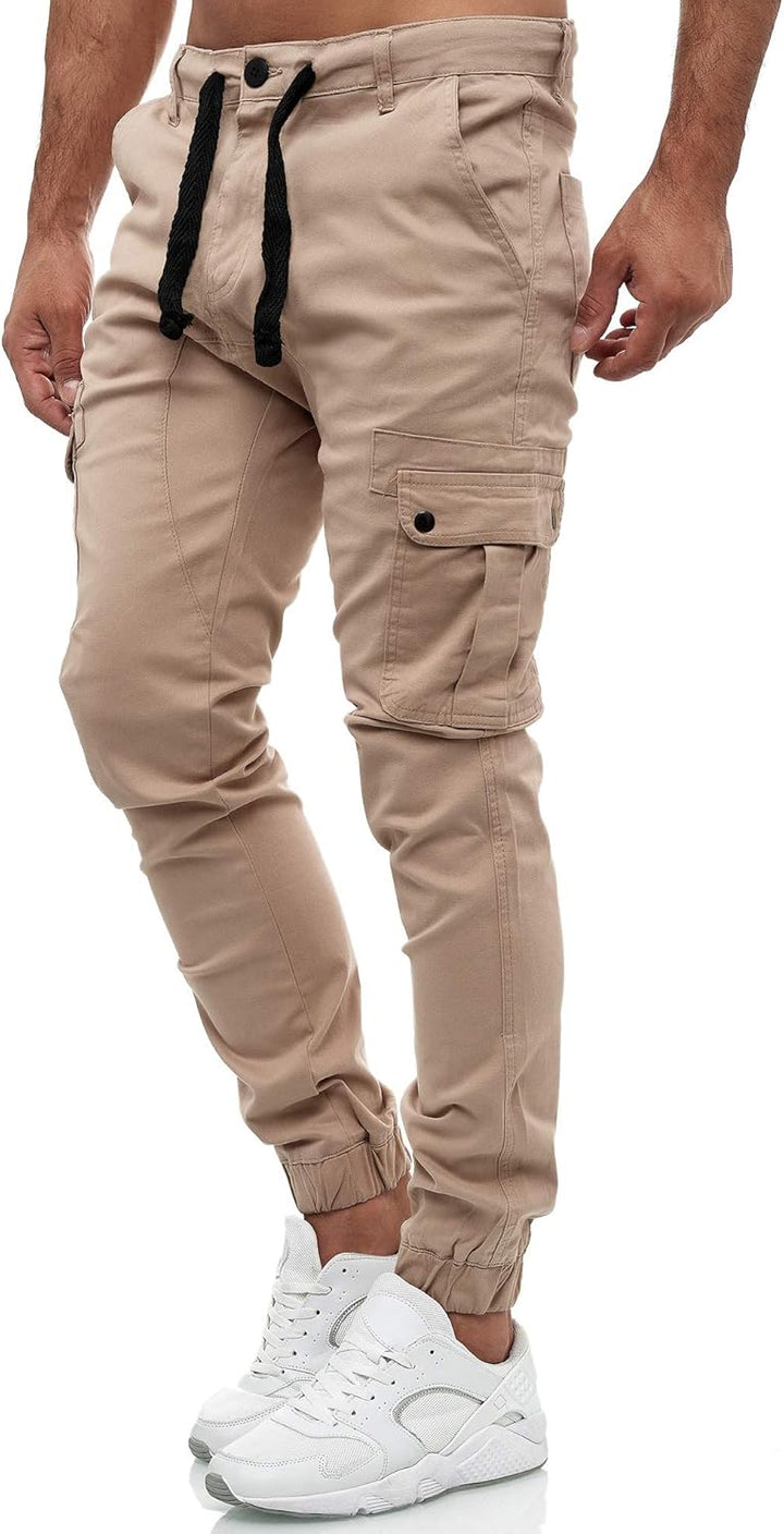 Tazzio Cargohose Herren Cargo Hose Jogger Chino Regular Fit Jeans 18525 34 Beige, 34 Beige