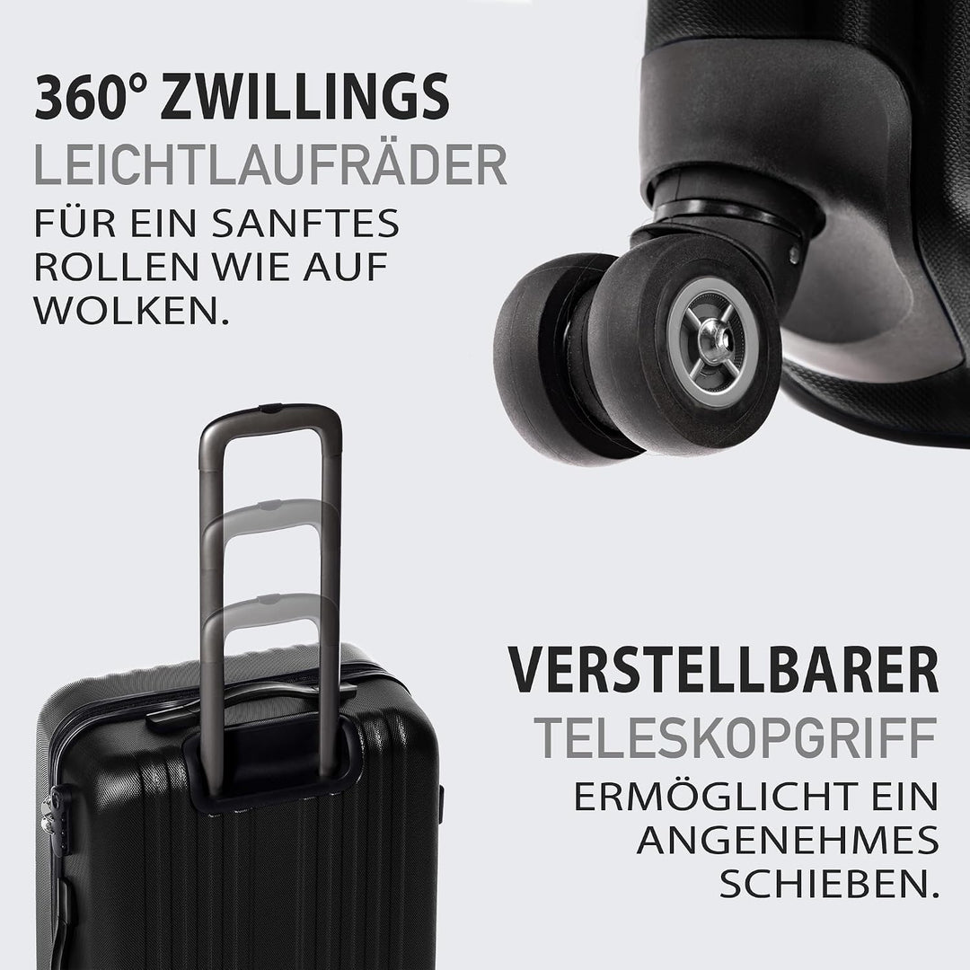 FERGÉ Kofferset Hartschale 3-teilig Toulouse Trolley-Set - Handgepäck 55 cm, L und XL 3er Set Hartsc