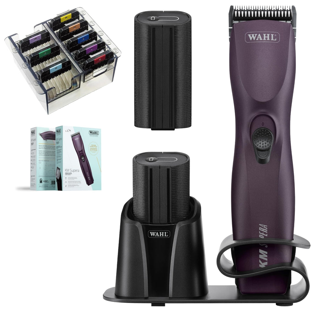 Agrarzone Edition Wahl KM Supera Hundeschermaschine - Aufsteckkamm Set & 2x Akku - Leistungsstarke S