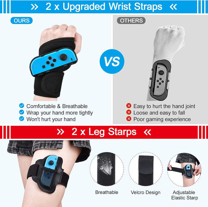 14 in 1 Switch Sport Zubehör Bündel, innoAura NS Bundle Lenkrad, Joycon Griff, Tennisschläger, Glof