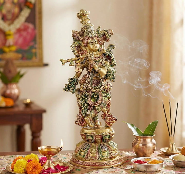 eSplanade Radha Krishna Kishan Murti Idol Statue Skulptur | Pooja Idols | Heimdekoration (45,7 cm),
