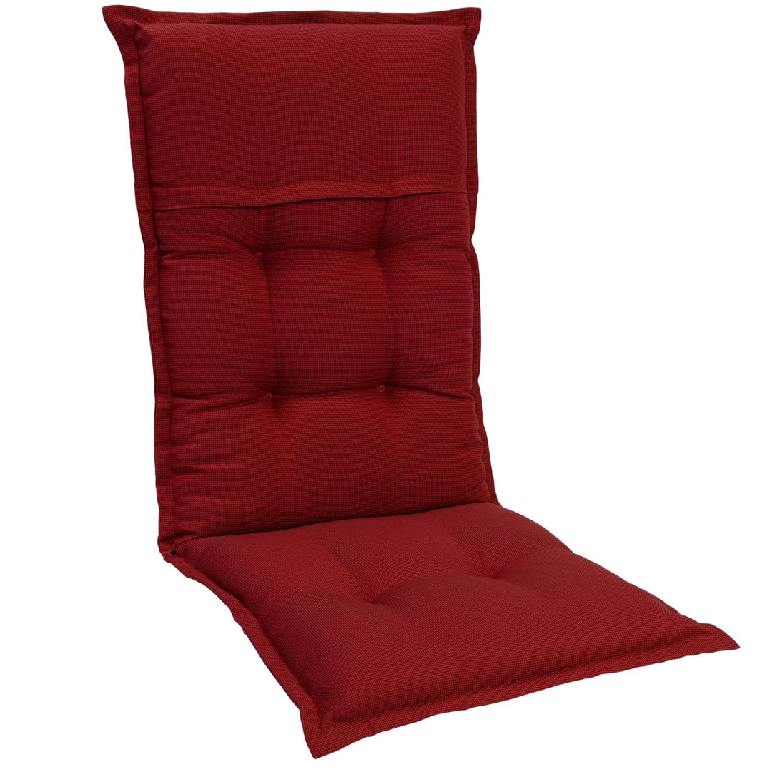 Homeoutfit24 Donau Gartenstuhlauflagen Hochlehner, 2er Set, Made in Europe, Gartenstühle Sitzauflage