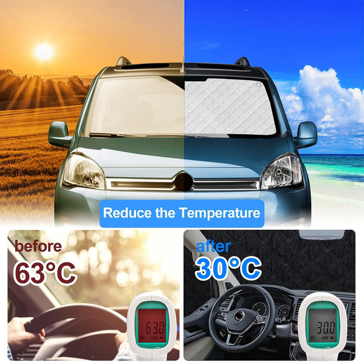Thermomatte Fahrerhaus Innen Kompatibel mit Citroen Dispatch 2006-2016, 11PCS SWB Faltbare Isolierte