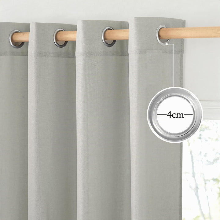 PONY DANCE Extra Lange Gardinen und Vorhänge Halbtransparent Leinen Gardinen mit Ösen 2er Set Halbtr