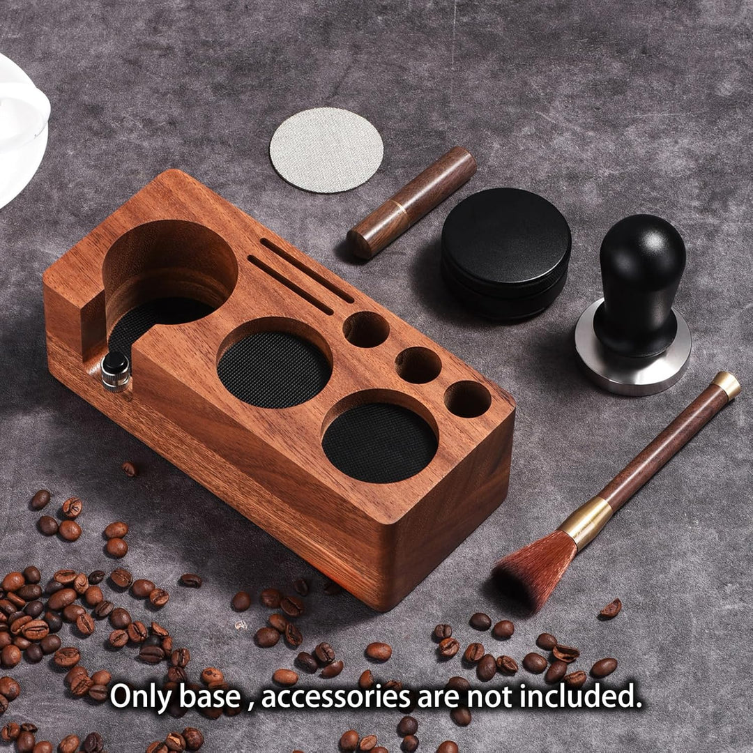 LingTing Stacja tamperowa aus Walnussholz für Filter, Espresso Tampierstation 58MM aus Massiv Nussb