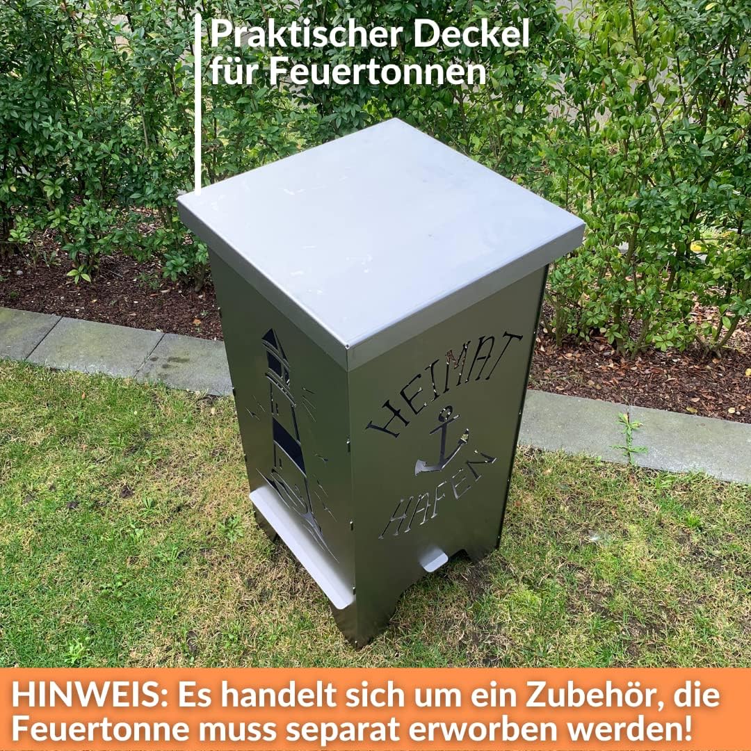 Deckel für 78cm Feuertonne | Zubehör für Feuertonnen | Robust & Aus Hochwertigem Stahl