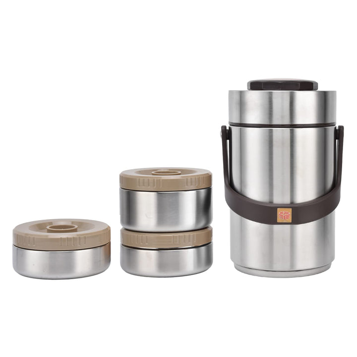 2.3L Thermobehälter für Essen, 3-lagig 304 Edelstahl Vakuum-isoliert Thermo Lunchbox, Essen Warmhalt