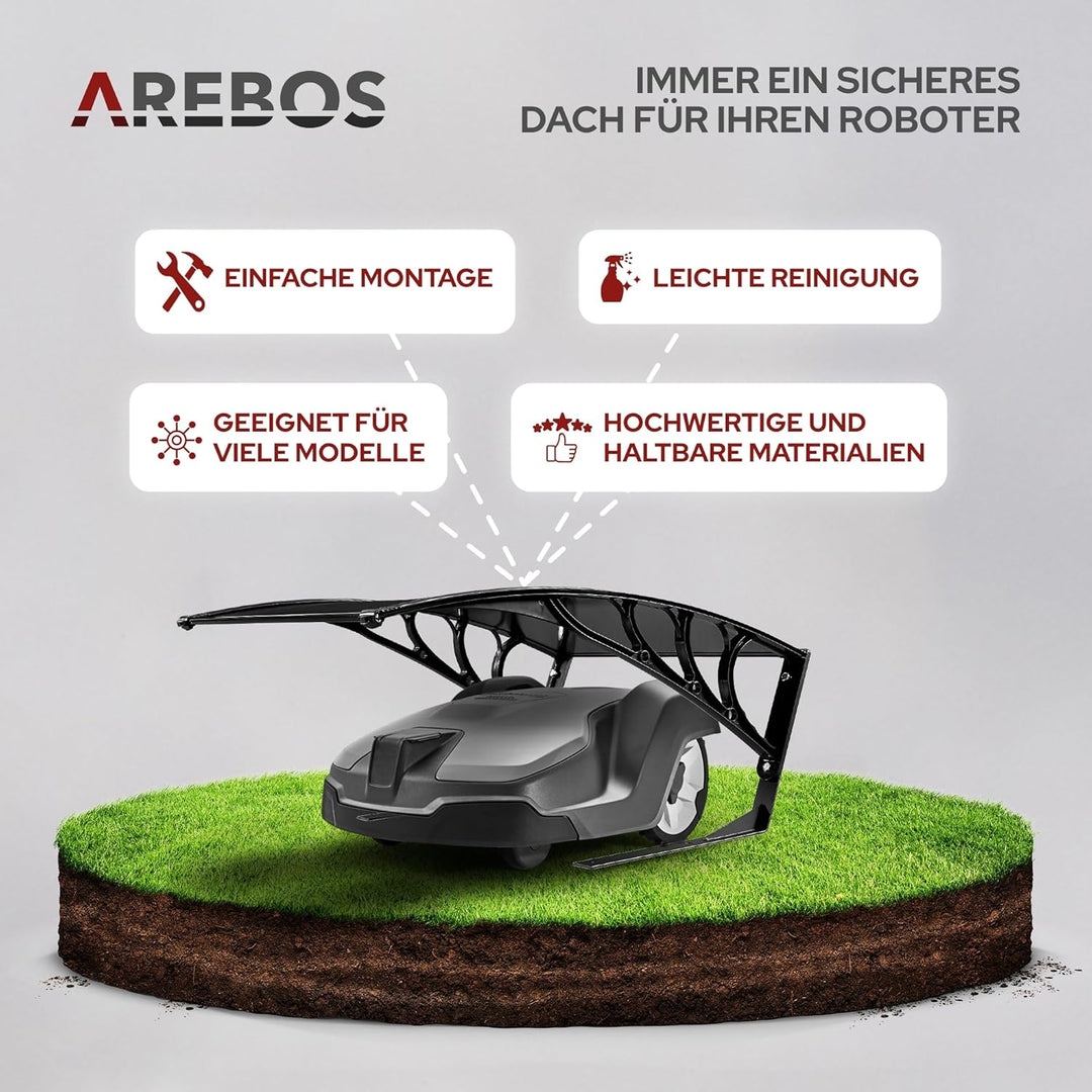 Arebos Mähroboter Garage | Rasenmäher Rasenroboter Automower | Carport 102 x 79 x 46 cm | Witterungs
