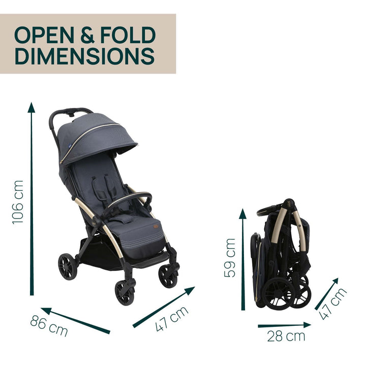 Chicco Kinderwagen Goody XPlus,von 0 Monaten bis 4 Jahren (22 kg),Einhandverschluss, lässt sich mit