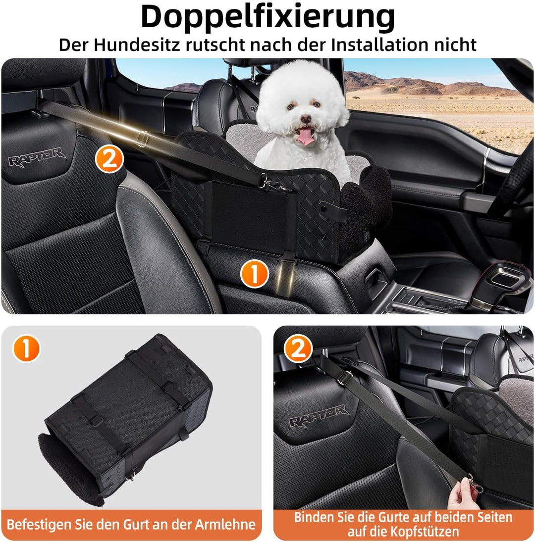 Auto-Hundesitz für Kleine Hunde & Katzen | Sicherer Hunde-Sitz mit Doppelter Befestigung, Wasserdich