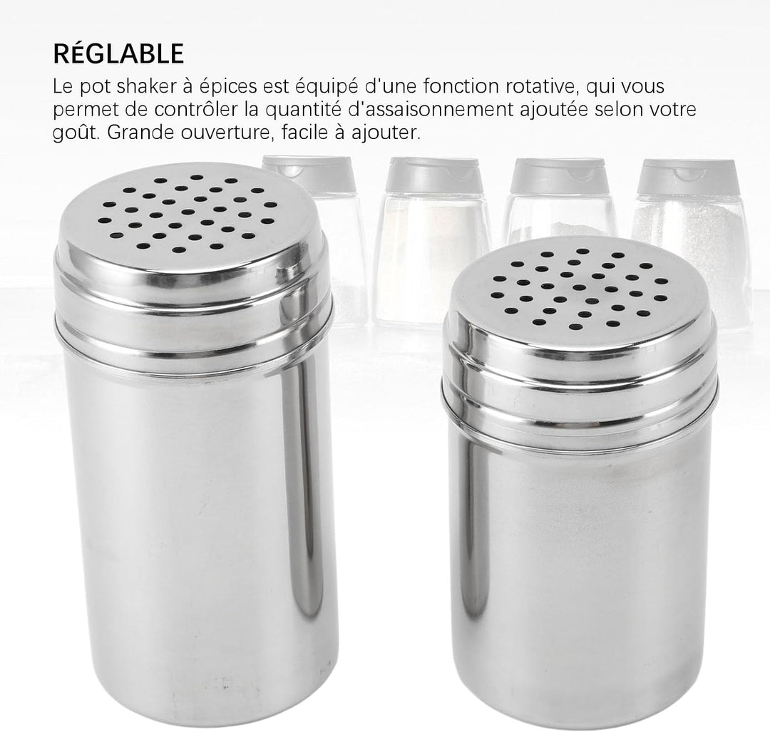 Shaker aus 304 Edelstahl, verstellbare Ausgiesslöcher, Gewürzspender, Behälter für Küche, Grill, Cam