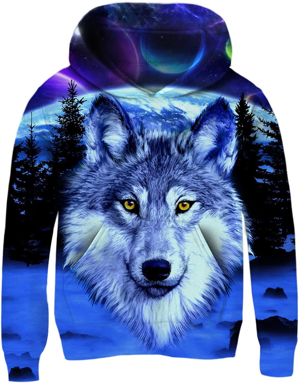 Fanient Pullover Jungen Mädchen 3D Print Fleece Hoodie Kinder Hooded Sweatshirt with Kangaroo Pocket