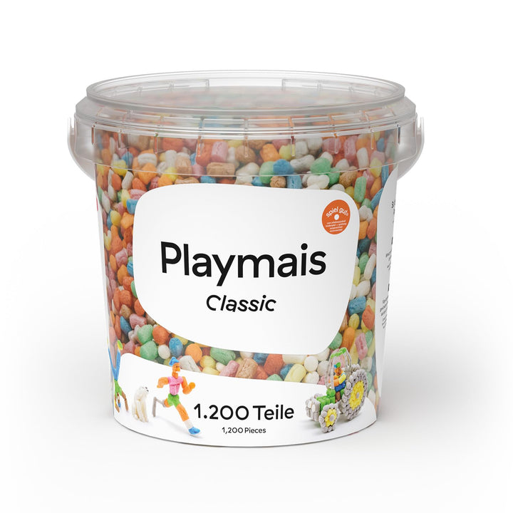 Playmais Classic 1200 Teile | Bastelset | natürliches Spielzeug | inkl. Schwämmchen, Bastelmesser |