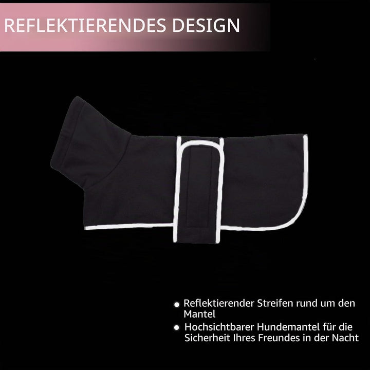 MOREZI Winterhundejacke mit wattiertem Flusenfutter, verstellbarem Klettknopf und hochklappbarem Ste