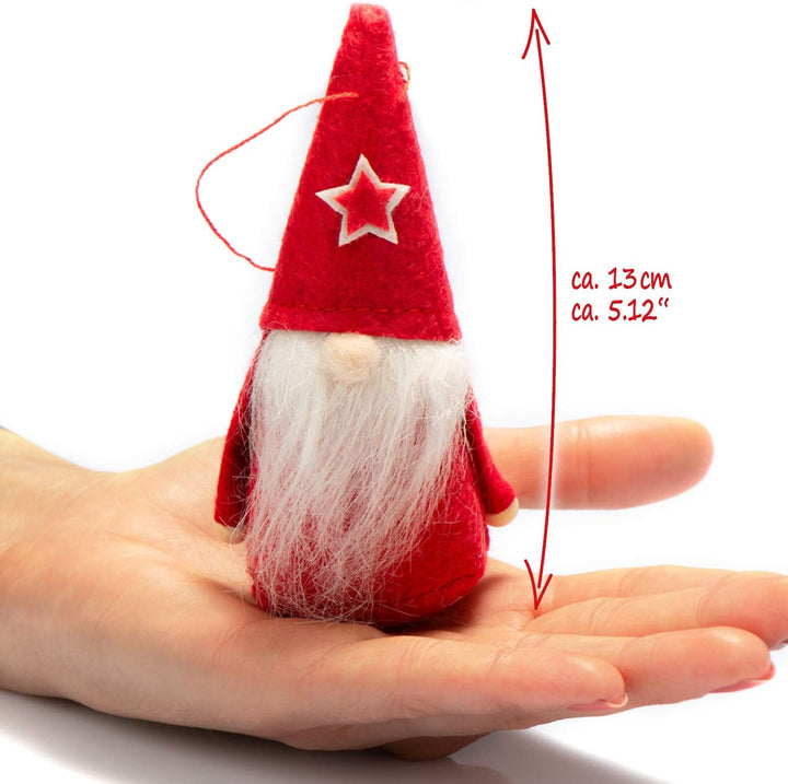 COM-FOUR® 12x Premium Weihnachtsmann-Anhänger 12cm - Deko für den Weihnachtsbaum, Christbaum-Figuren