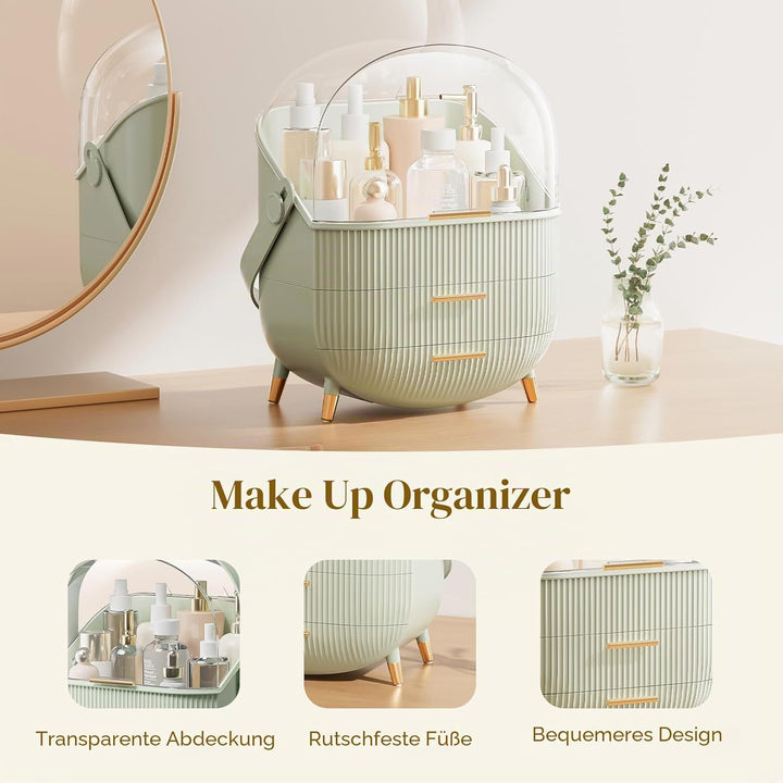 Make Up Organizer für Schminktisch, kosmetik organizer mit deckel Wasserdicht Staubdicht, Tragbar Ha