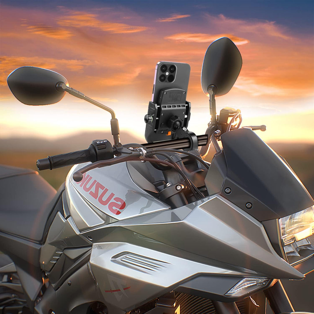 iMESTOU Motorrad Kabellose Telefonhalterung Ladegerät USB C Lenker Telefonhalterung Funktioniert mit