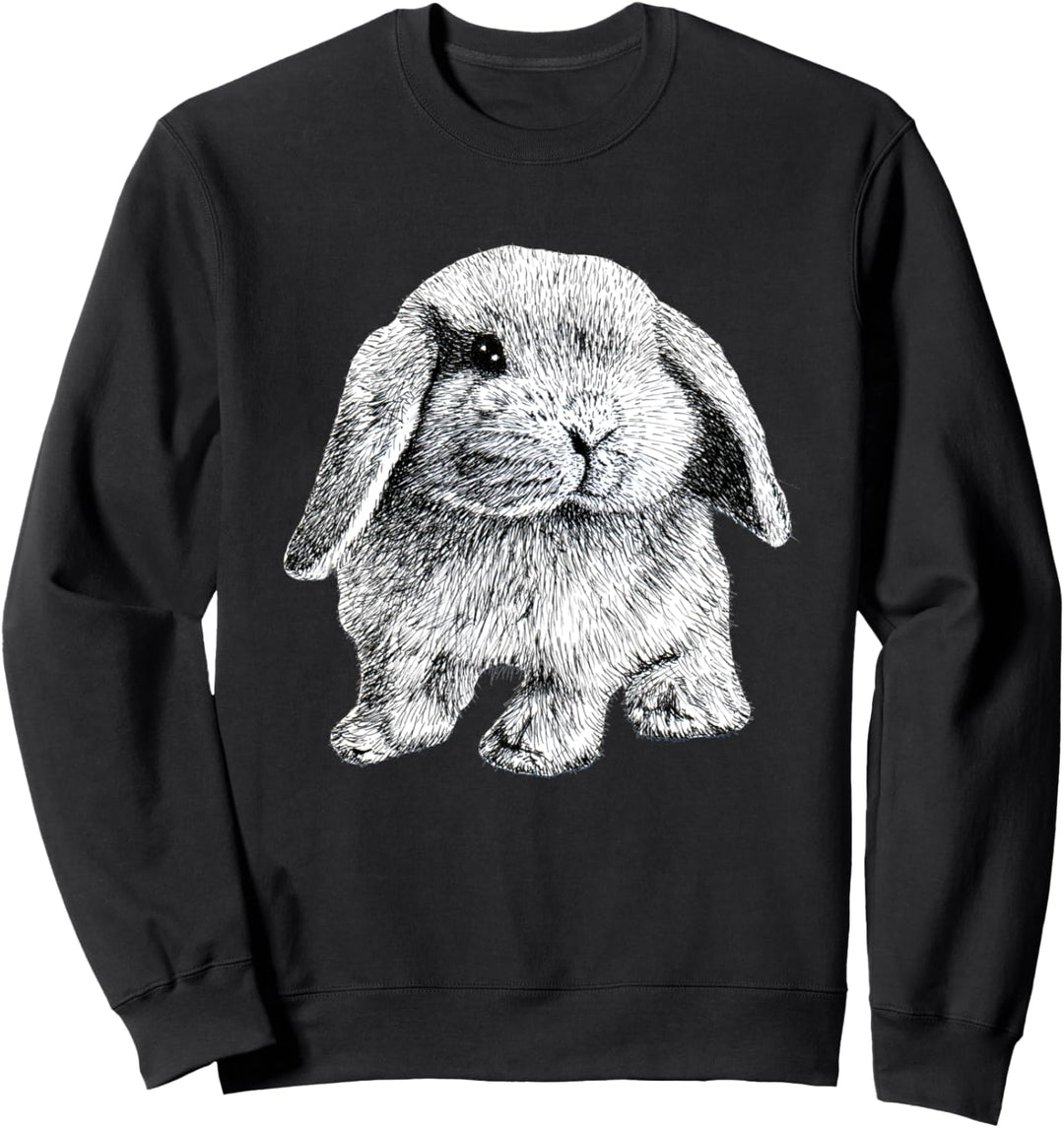 Lop Eared Bunny Rabbit Sitting Niedliche Zeichnung Sweatshirt