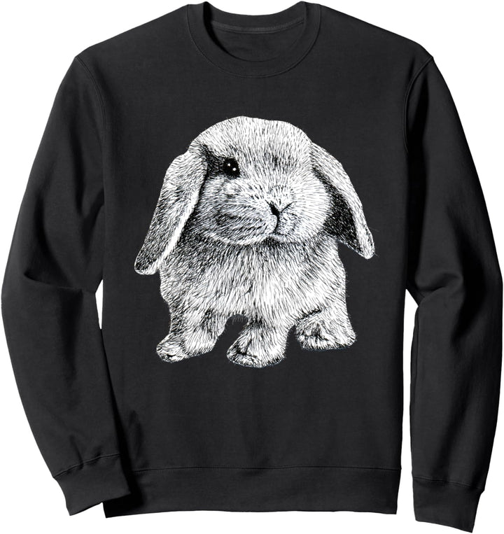 Lop Eared Bunny Rabbit Sitting Niedliche Zeichnung Sweatshirt