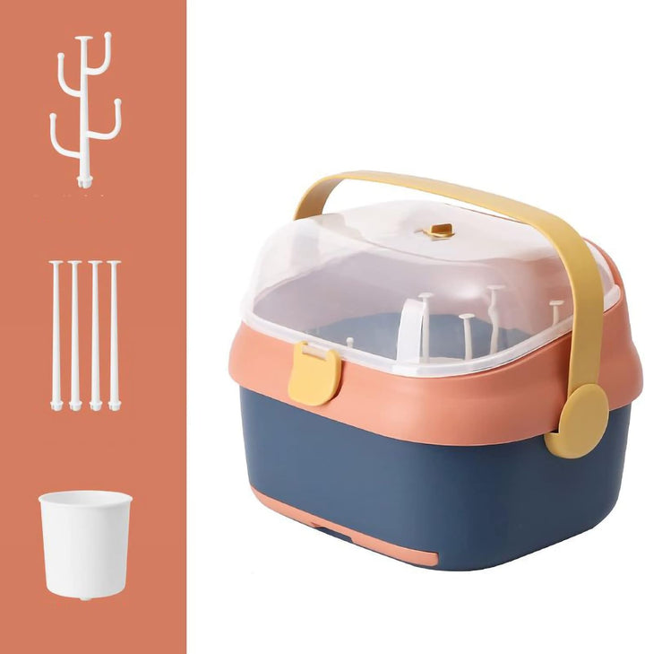 Babyflaschenhalter,Trockenständer Babyflaschen et Aufbewahrungsbox für Kleinkinder, mit Deckelabdeck