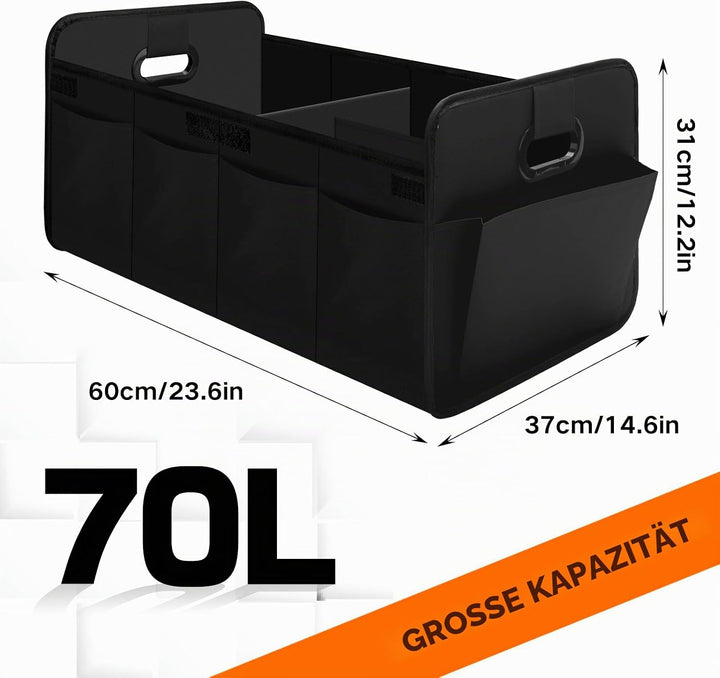 Kofferraum Organizer Auto, Faltbare Kofferraumtasche mit Fächern &amp; Tragegriff,Geräumige Aufbewahrung
