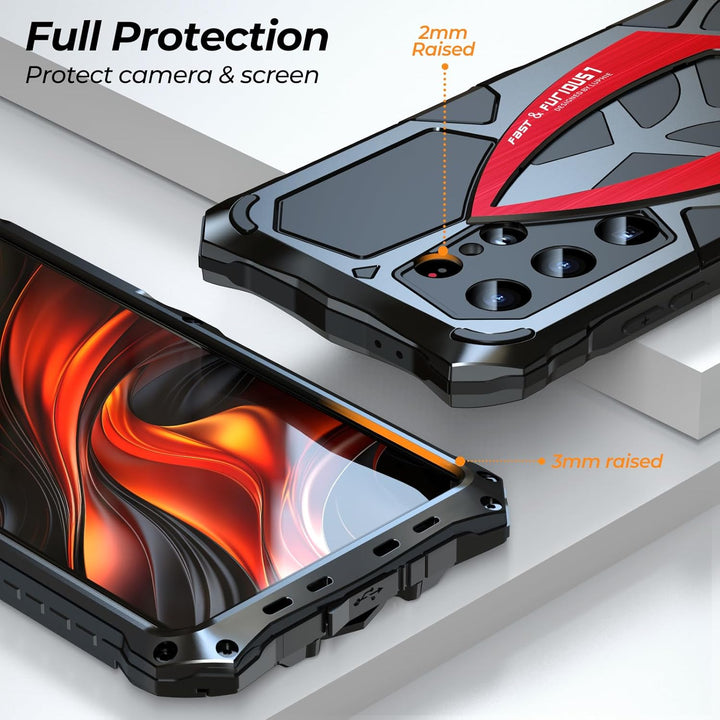 Schutzhülle kompatibel mit Samsung Galaxy S24 Ultra – Kameraschutz – robust – Metall und Silikon – s