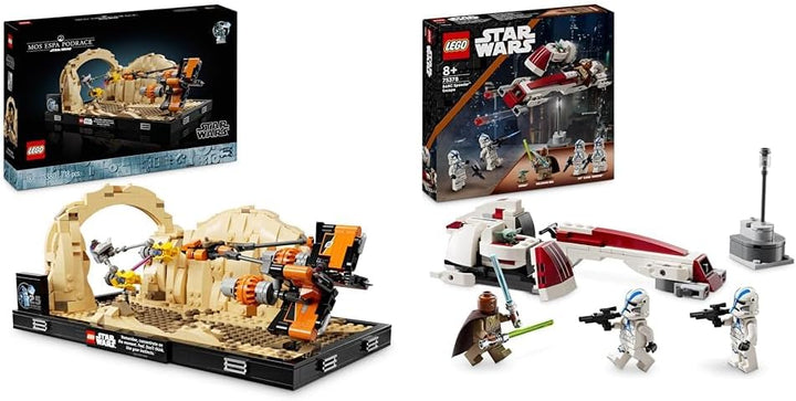 LEGO Star Wars Podrennen in Mos Espa – Diorama & Star Wars Flucht mit dem BARC Speeder, The Mandalor