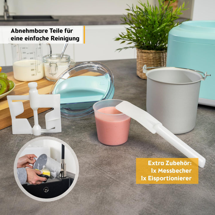 TZS First Austria - Eismaschine 1L mit Kompressor 3 in 1 - Ice Cream Maker 100W selbstkühlend für Fr