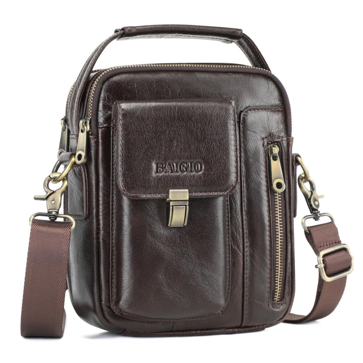 BAIGIO Umhängetasche Herren Leder Schultertasche Vintage Crossbody Bag Messenger Herrentasche zum Um