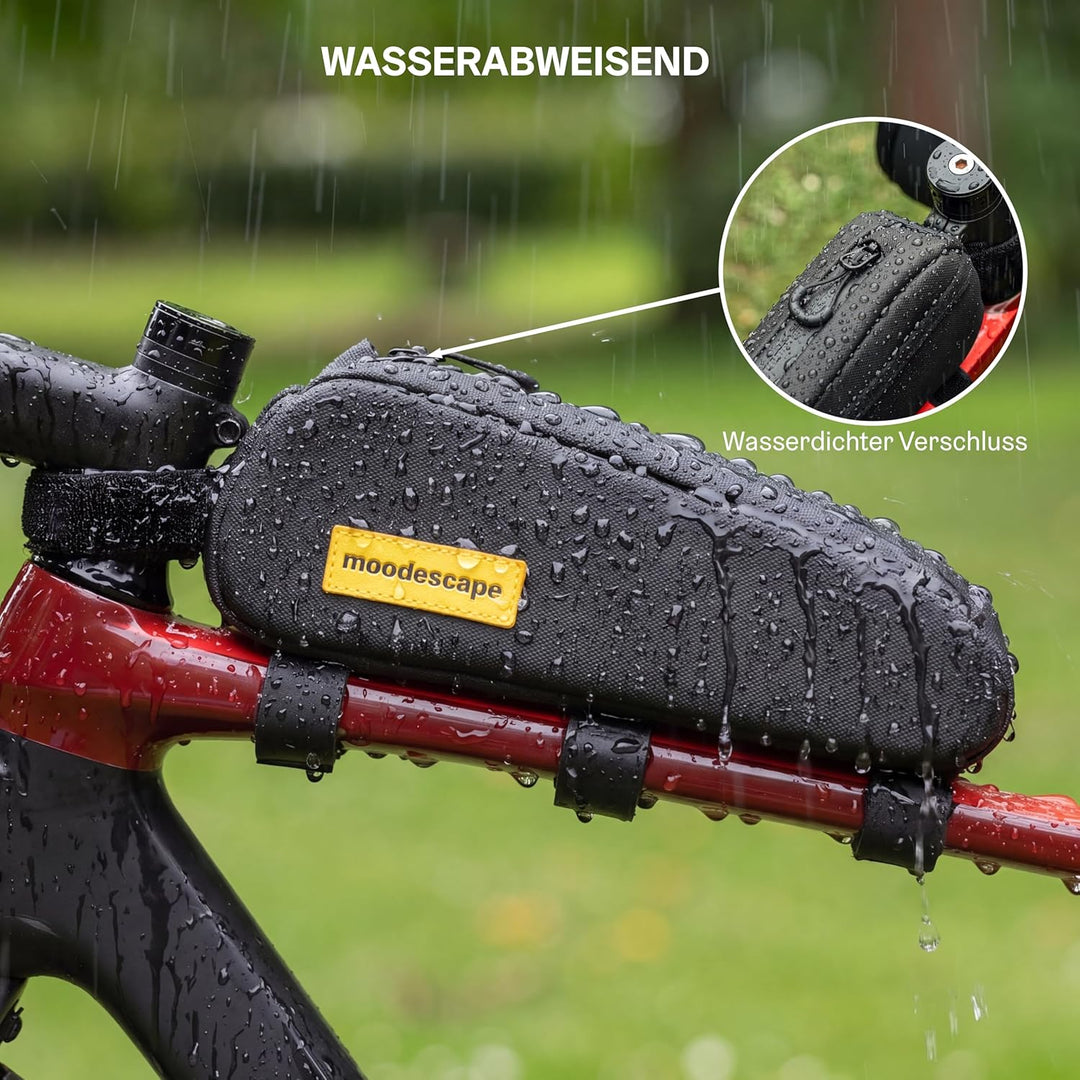 Oberrohrtasche, 1,0 Liter, Top Tube Bag - Robustes Recyceltes Polyester - Einhändige Öffnung - Beson