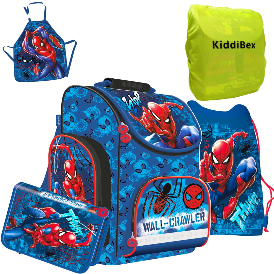 Schulranzen Set Spiderman Marvel, Grundschule Jungen, 4-teilig leicht ergonomisch