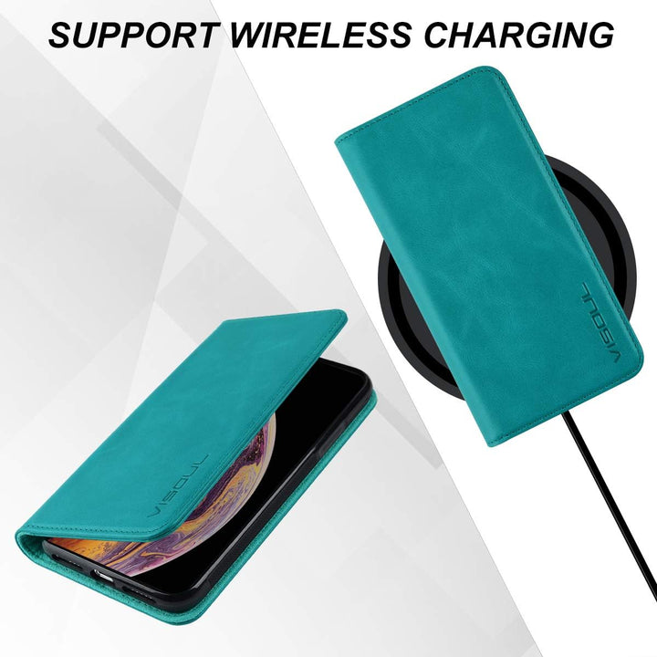 VISOUL iPhone 11 Pro Max Hülle,Stossfeste Handyhülle [Auto Sleep/Wake][100% Leder] TPU Schutzhülle K