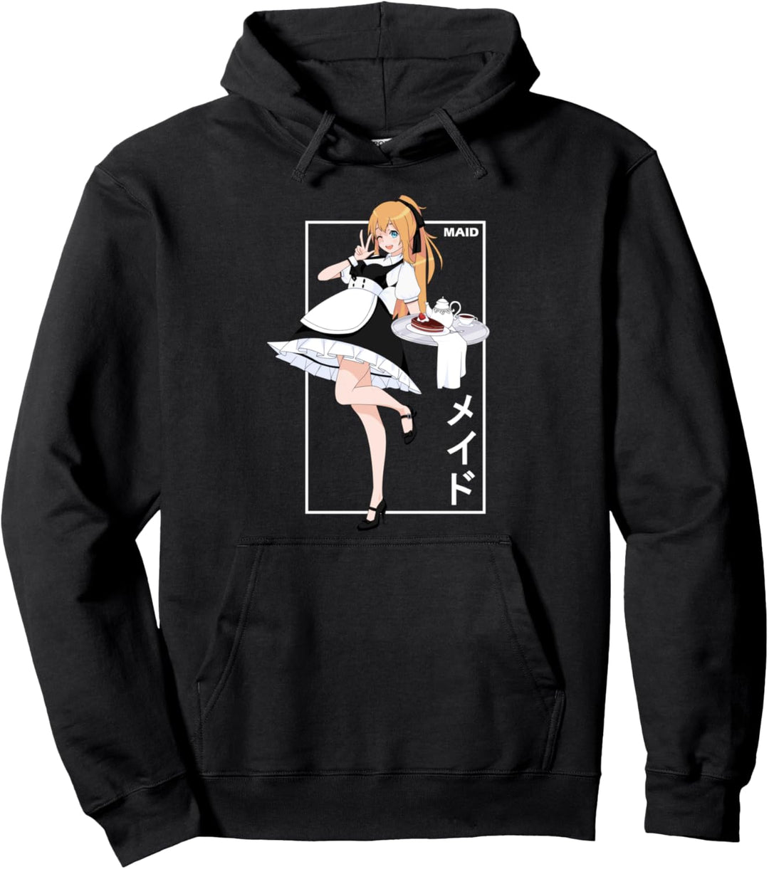 Japan Anime Maid Kanji Otaku Pullover Hoodie