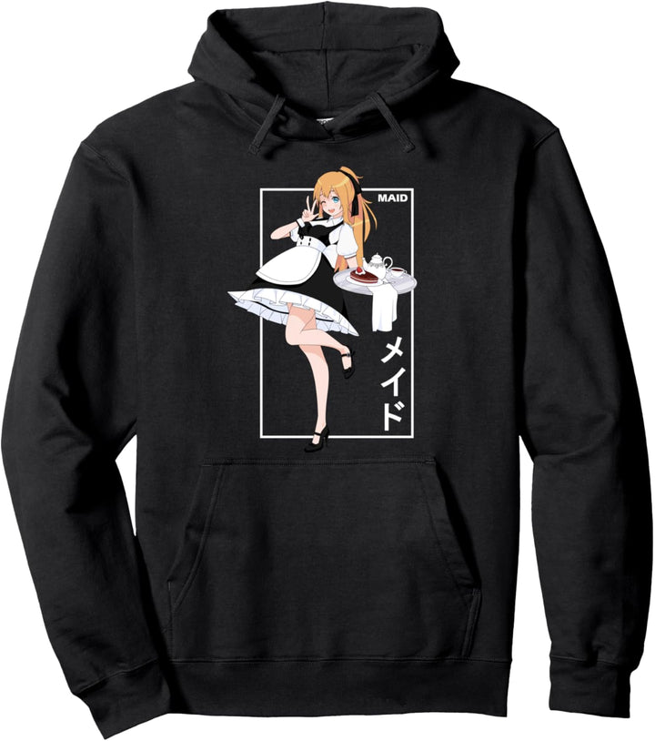 Japan Anime Maid Kanji Otaku Pullover Hoodie