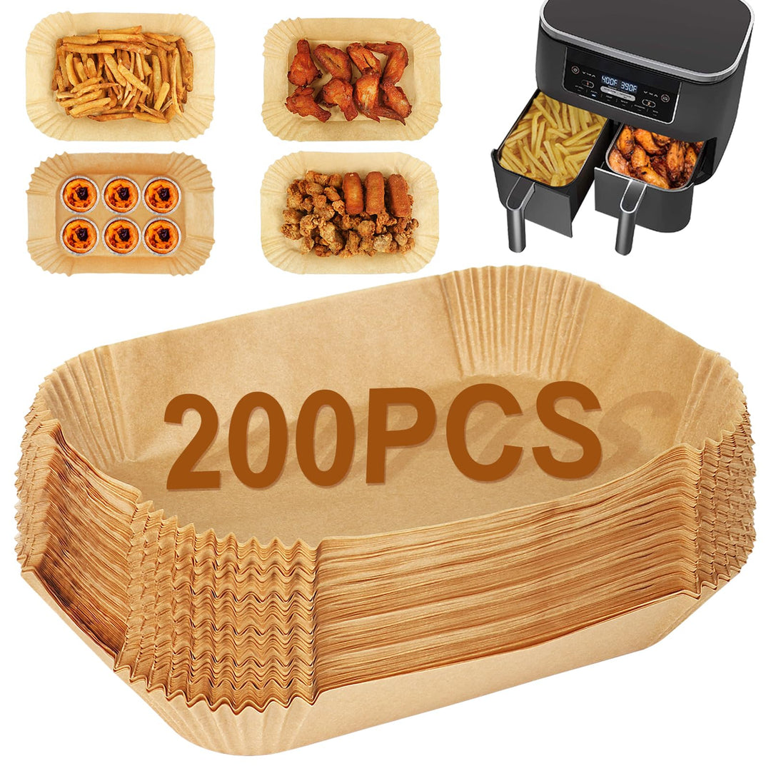200PCS Backpapier für Heissluftfritteuse, Air Fryer Zubehör für Ninja SL400EU/AF400EU/AF451EU Foodi
