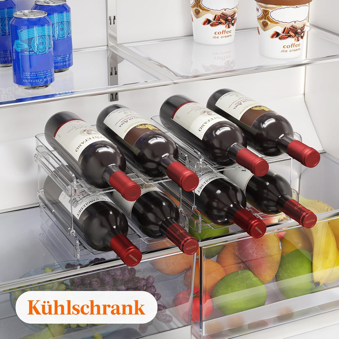 Lifewit Stapelbares Weinregal aus Kunststoff für Kühlschrank, Schrank, Arbeitsplatte, Weinflaschenha
