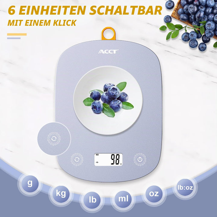 Digitale Küchenwaage 11lb/0.1oz, Digitale Lebensmittelwaage Gewicht in Gramm &amp; Oz, Kochwaage zum Bac