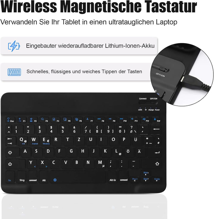 KTOITION Hülle mit Tastatur für Lenovo Tab M11 11 Zoll 2024 (TB330FU/TB330XU), Schutzhülle mit Magne