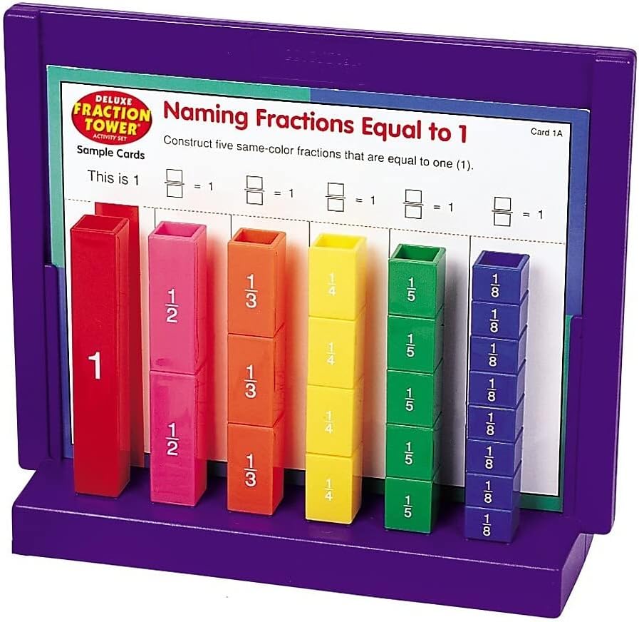 Learning Resources Rainbow Fraction Deluxe – Steckwürfeltürme-Spielset in Regenbogenfarben