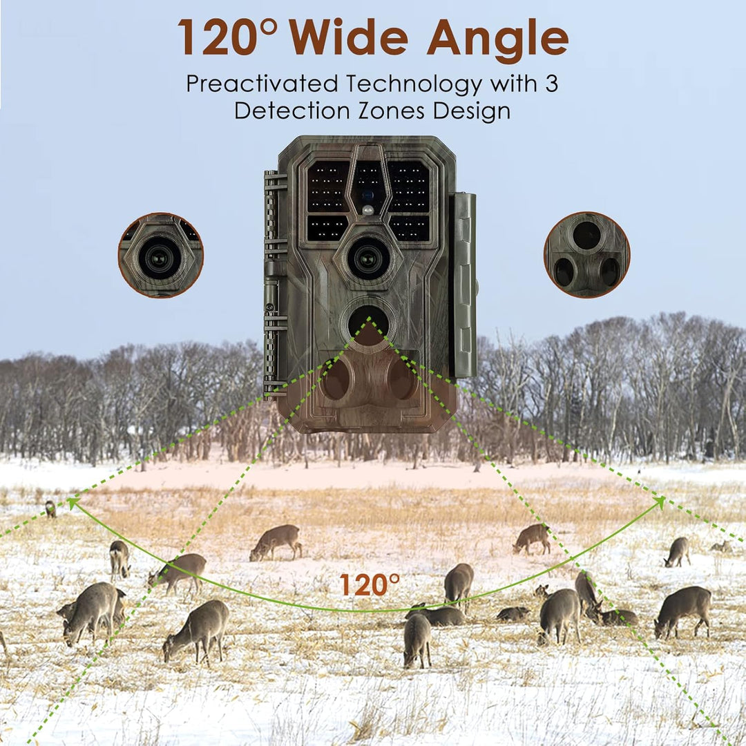 2tlg. Jagdkameras 32MP 1296P mit Nachtsicht 120° Weitwinkel 0,1sec Erfassungsgeschwindigkeit IP66 Wa