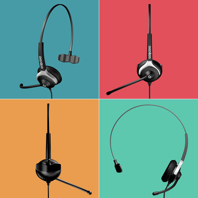 GEQUDIO Headset mit 2,5mm Klinke kompatibel mit Gigaset, Panasonic DECT Schnurlostelefon - Kopfhörer