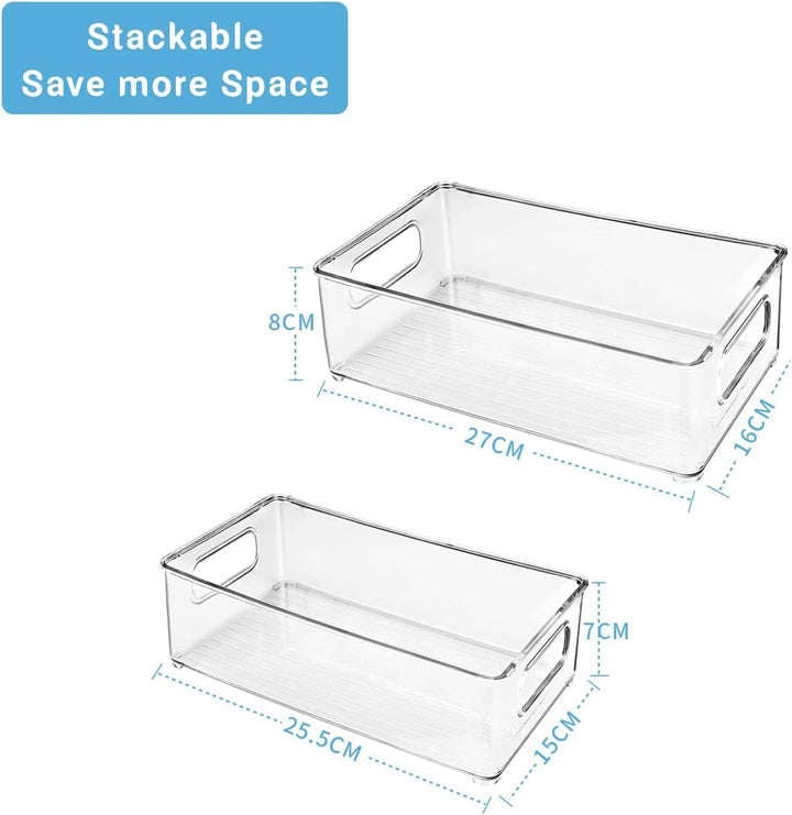 Diwoker Kühlschrank Organizer Stapelbar, Aufbewahrungsbox Küche Organizer, Speisekammer Vorratsbehäl