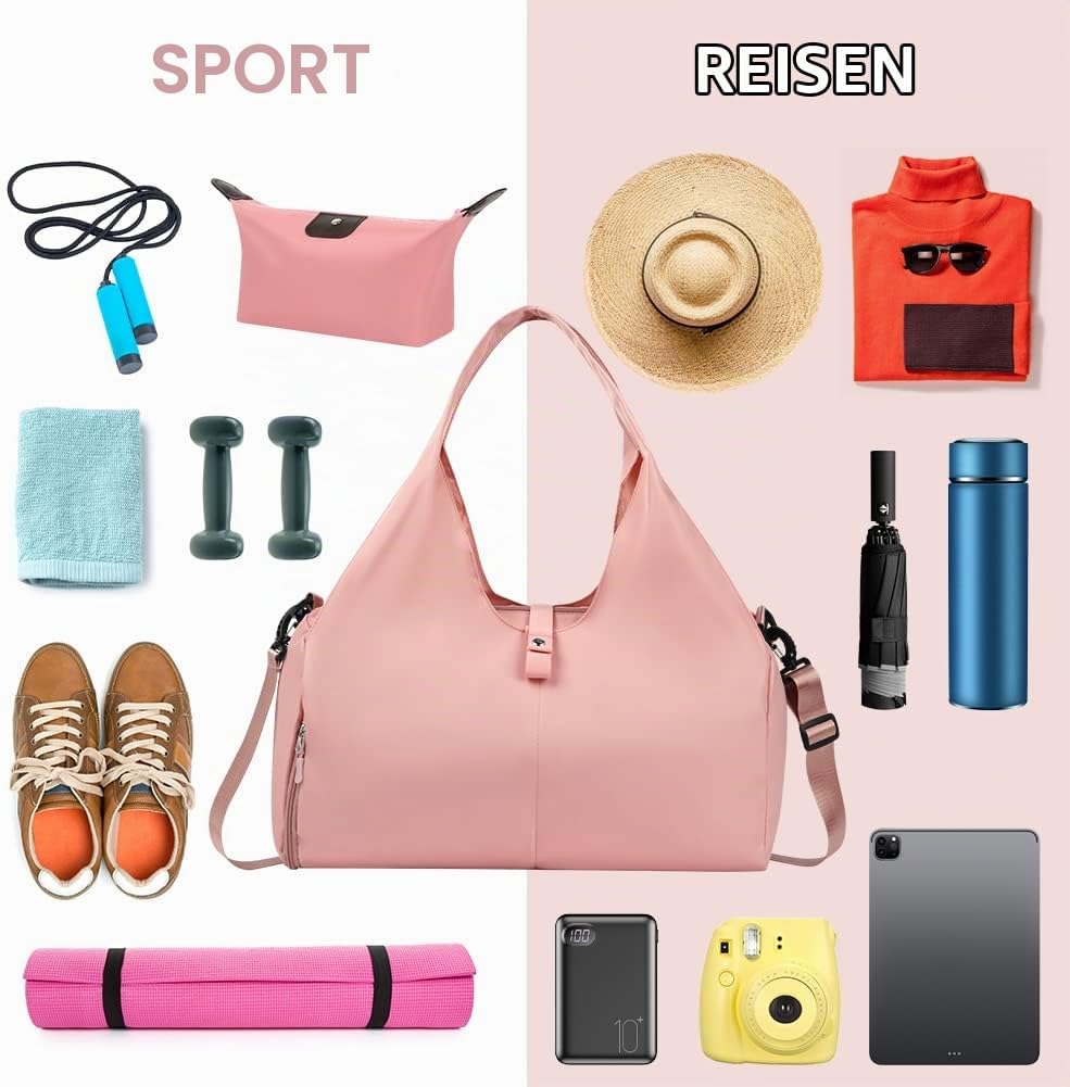Aucuu Sporttasche, Reisetasche mit Schuhfach &amp; Nassfach, Gross Gym Tasche für Yogamatten &amp; Yoga-Zube
