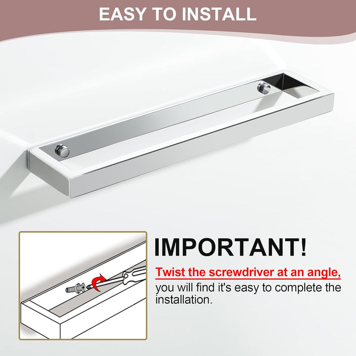 SAYAYO Handtuchhalter Ohne Bohren 30CM Handtuchstange Ohne Bohren Selbstklebend oder Zum Bohren Poli