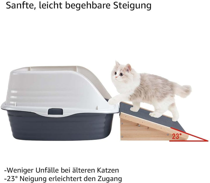 unipaws Hundetreppe 2er Pack, rutschfeste Hunderampe mit Gummioberfläche, Sanfte Einstiegshilfe für