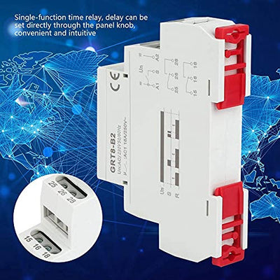 Zeitrelais für 12-240 V, Mini Einzelfunktionssteuerung Verzögerungszeitrelais, 35 mm Din Schienen(AC