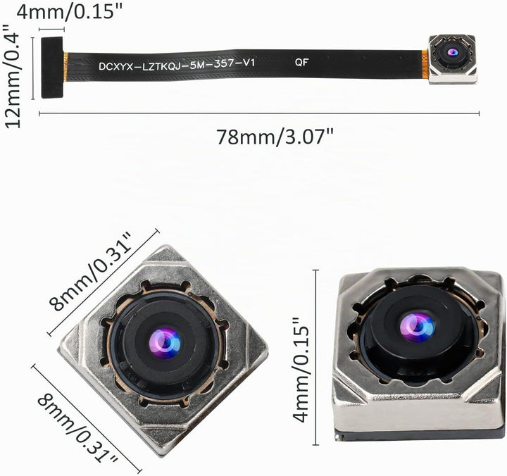 diymore 2 Stück ESP32 CAM 5MP OV5640 Kamera mit Autofokus, 120° Weitwinkel Embedded Vision Bildsenso
