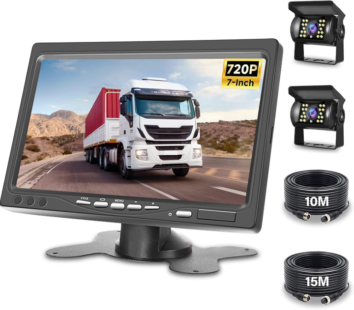 Rückfahrkamera Set mit 7 Zoll LCD-Display - Rückfahrkamera mit monitor Unterstützung IP67 wasserdich