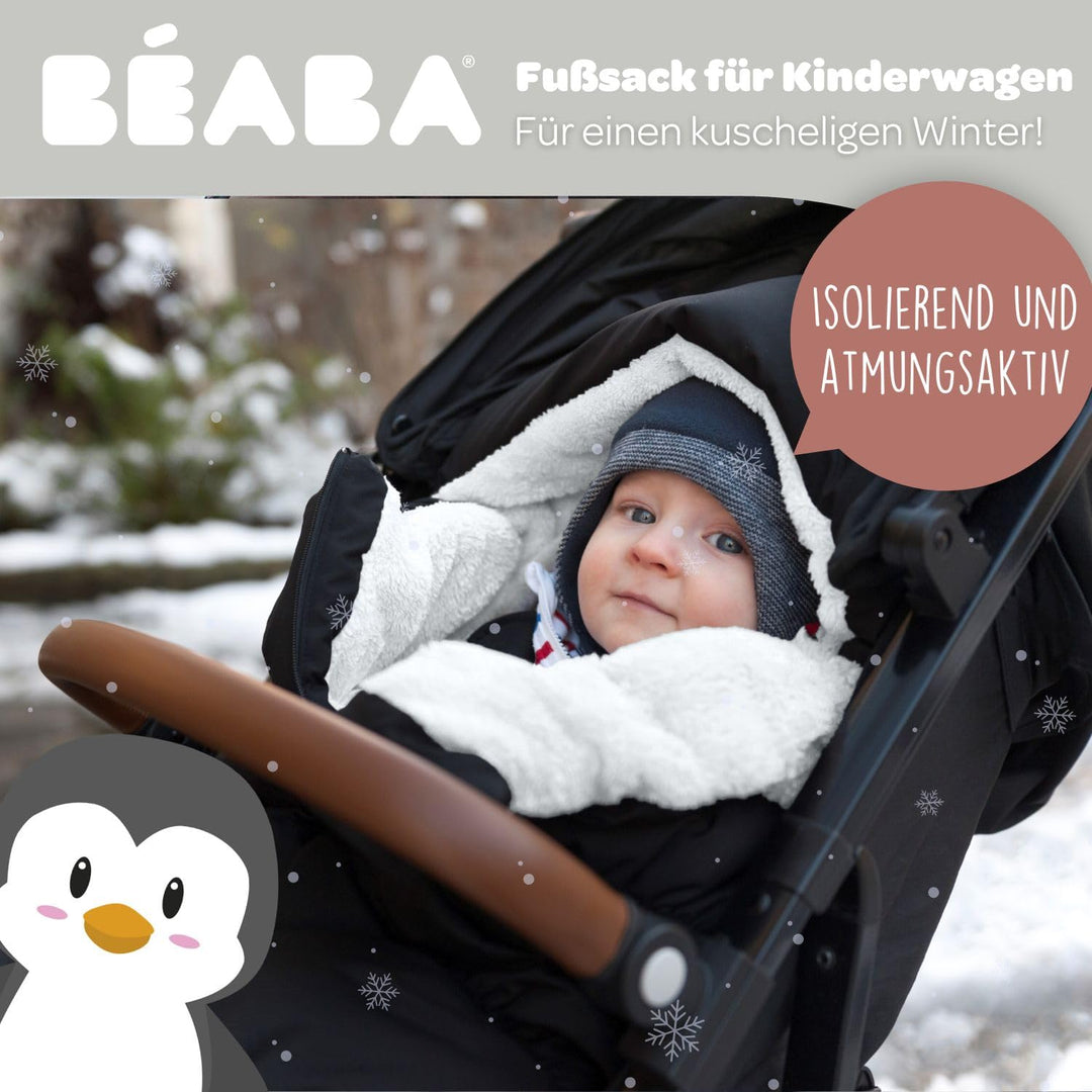 BÉABA, Fusssack für Babys Kinderwagen, 100% wasserdicht, winddicht, Double Fleece Ultra Warm, TOG 6,